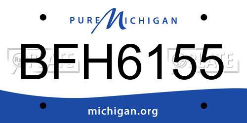 BFH6155 Michigan License Plate