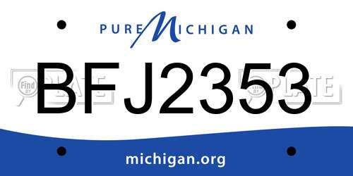 BFJ2353 Michigan License Plate