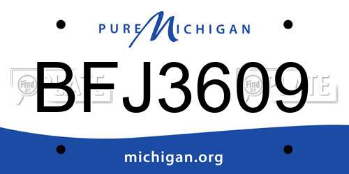 BFJ3609 Michigan License Plate