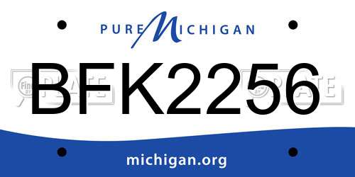BFK2256 Michigan License Plate