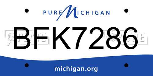 BFK7286 Michigan License Plate