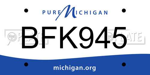 BFK945 Michigan License Plate