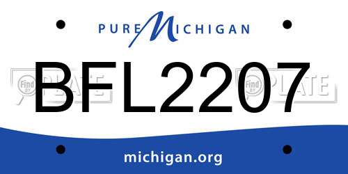 BFL2207 Michigan License Plate