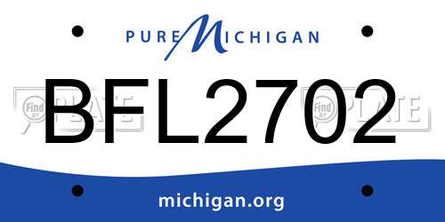 BFL2702 Michigan License Plate