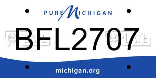BFL2707 Michigan License Plate