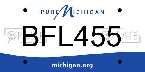 BFL455 Michigan License Plate