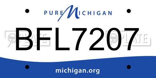 BFL7207 Michigan License Plate