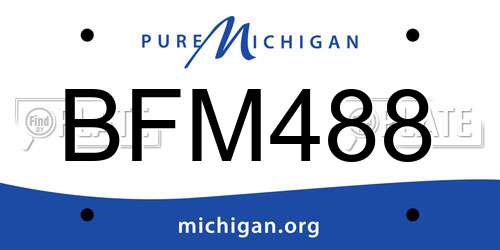 BFM488 Michigan License Plate