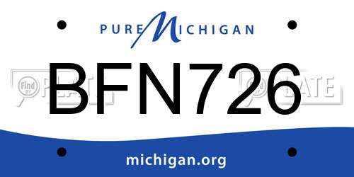 BFN726 Michigan License Plate