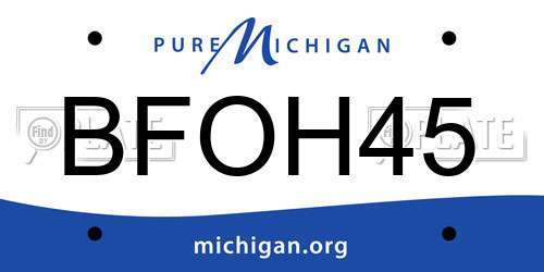 BFOH45 Michigan License Plate