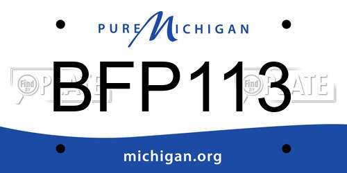 BFP113 Michigan License Plate