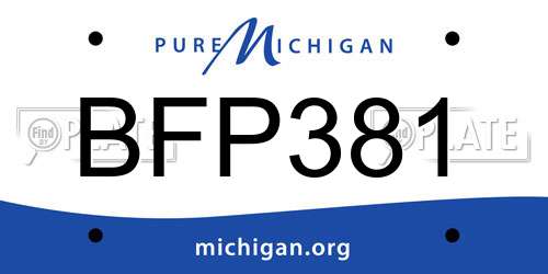 BFP381 Michigan License Plate