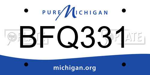 BFQ331 Michigan License Plate