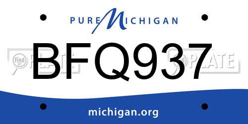 BFQ937 Michigan License Plate