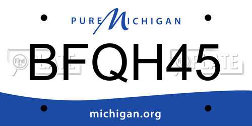 BFQH45 Michigan License Plate