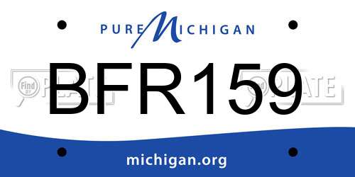 BFR159 Michigan License Plate