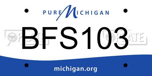 BFS103 Michigan License Plate