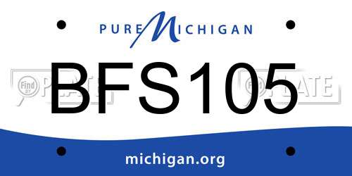 BFS105 Michigan License Plate