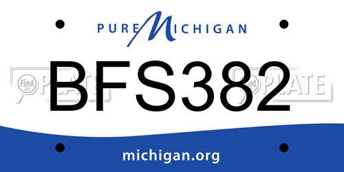 BFS382 Michigan License Plate