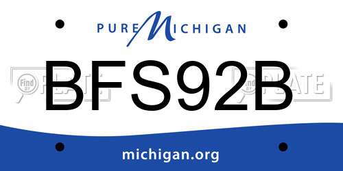 BFS92B Michigan License Plate