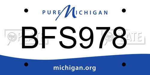 BFS978 Michigan License Plate