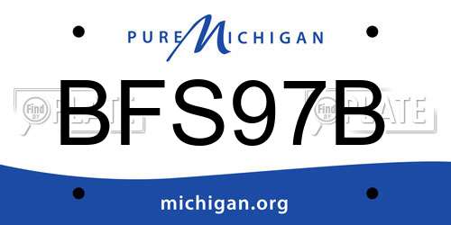 BFS97B Michigan License Plate