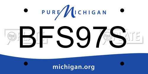 BFS97S Michigan License Plate