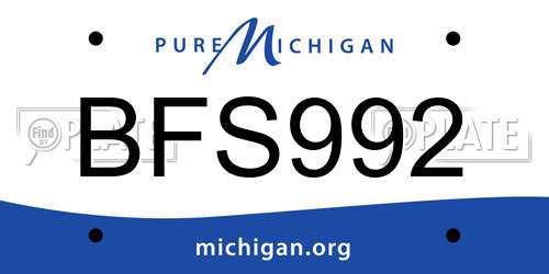 BFS992 Michigan License Plate