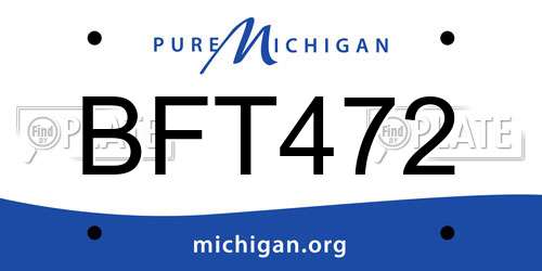 BFT472 Michigan License Plate