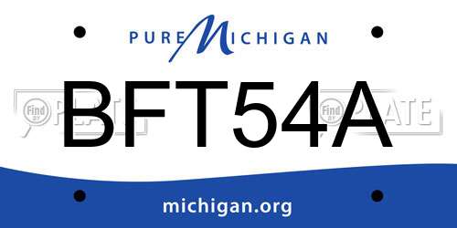 BFT54A Michigan License Plate