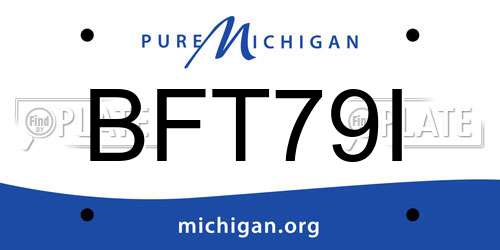 BFT79I Michigan License Plate