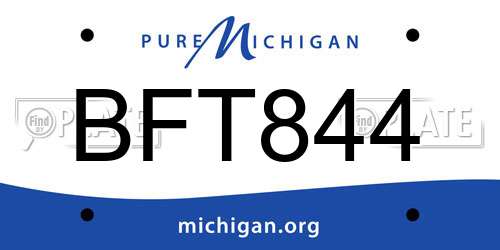 BFT844 Michigan License Plate