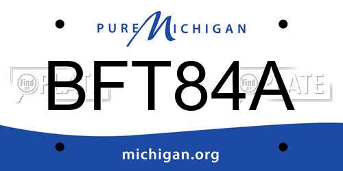 BFT84A Michigan License Plate