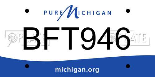 BFT946 Michigan License Plate