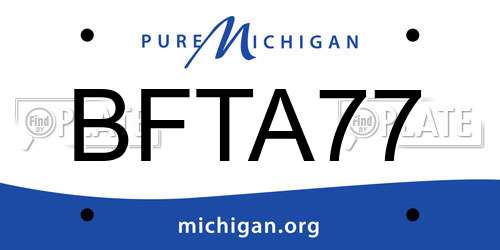 BFTA77 Michigan License Plate