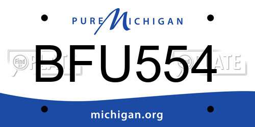 BFU554 Michigan License Plate