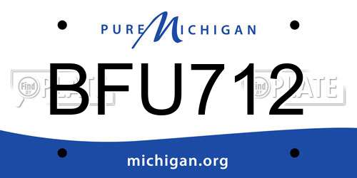 BFU712 Michigan License Plate