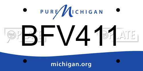 BFV411 Michigan License Plate