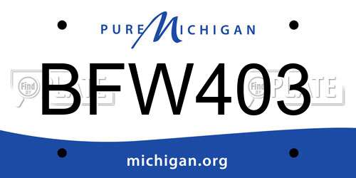 BFW403 Michigan License Plate