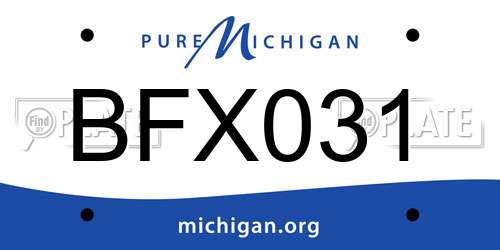 BFX031 Michigan License Plate