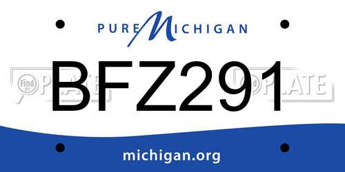 BFZ291 Michigan License Plate