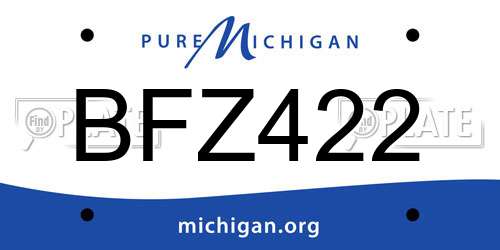 BFZ422 Michigan License Plate