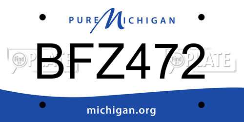 BFZ472 Michigan License Plate