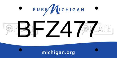BFZ477 Michigan License Plate