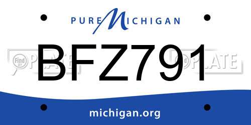 BFZ791 Michigan License Plate