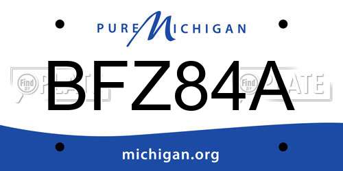 BFZ84A Michigan License Plate