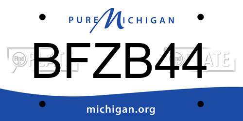 BFZB44 Michigan License Plate