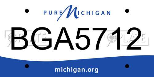 BGA5712 Michigan License Plate