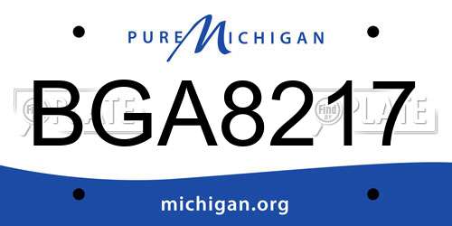BGA8217 Michigan License Plate