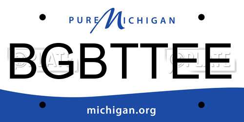BGBTTEE Michigan License Plate
